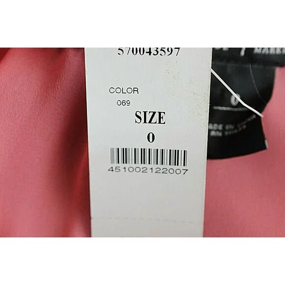 White House Black Market $178 Sz 0 Coral Pink Hi Lo Silky Poly Dress - Picture 5 of 8